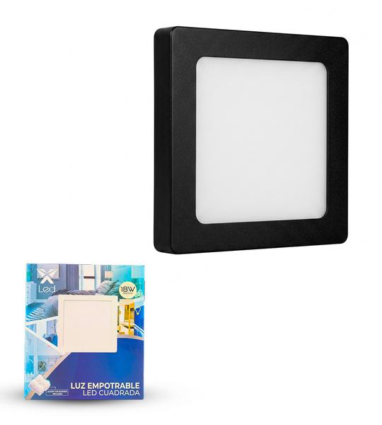 Panel LED 18W Superficial Cuadrado Negro (3 Tonos)