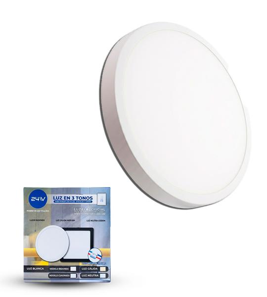 Panel LED 24W Superficial Redondo Negro (3 Tonos)