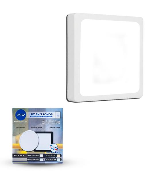 Panel LED 24W Superficial Cuadrado Blanco (3 Tonos)