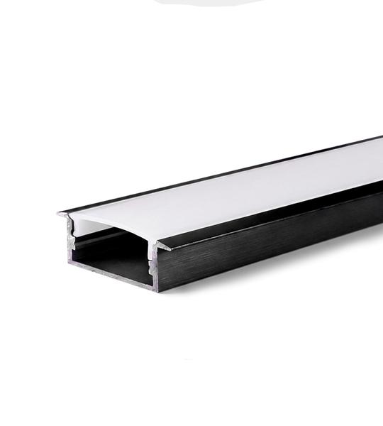 Perfil de Aluminio Negro para Cinta XT-163