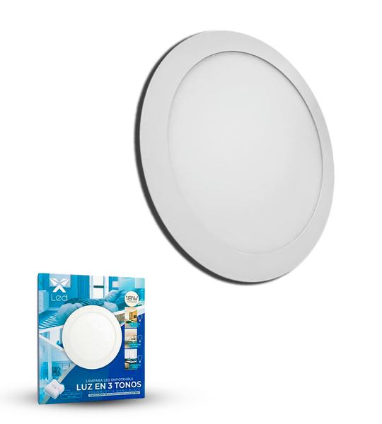 Panel LED 18W Empotrar Redondo Blanco (3 Tonos)