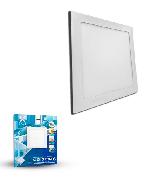 Panel LED 18W Empotrar Cuadrado Blanco (3 Tonos)
