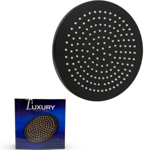 REGADERA 8” METALICA  NEGRA DGLUX09
