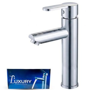 Lavamano Monomando Brushed Cromado con canilla/vastago diseno curvo   ( LGLUX10)