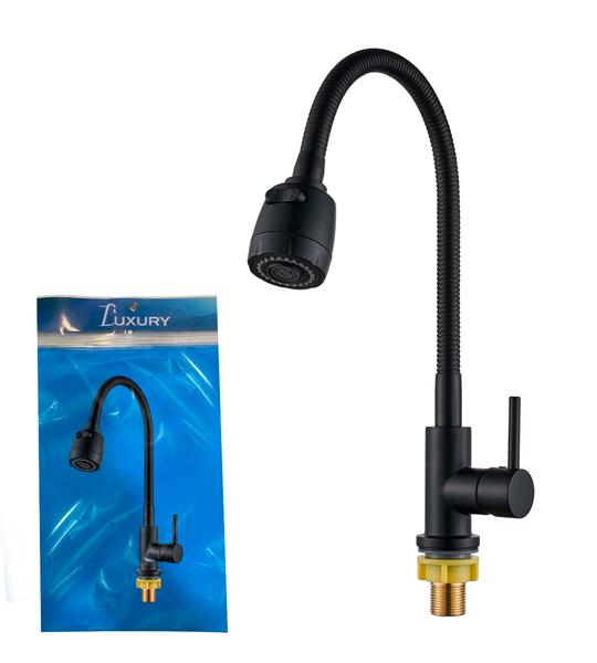 Fregadero » Monomando Negro Cuello Cisne Flexible
